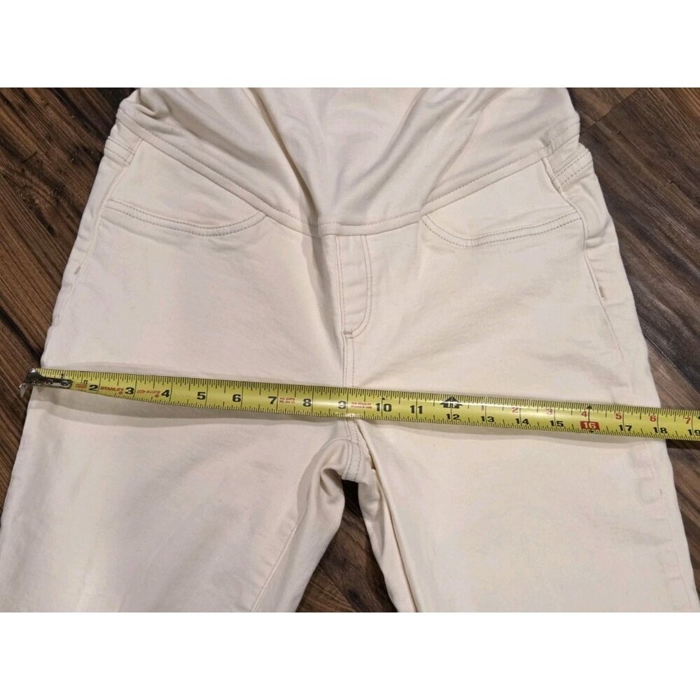 Mango Maternity Jeans Over The Belly Crop Frayed Hem Sz 6/8 - Picture 9 of 12